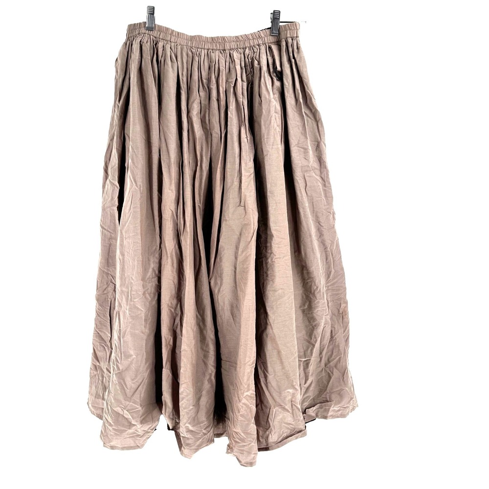 Pyramid Collection Flared Ballon Maxi Skirt Women's L Tan Flowy Boho Western NEW